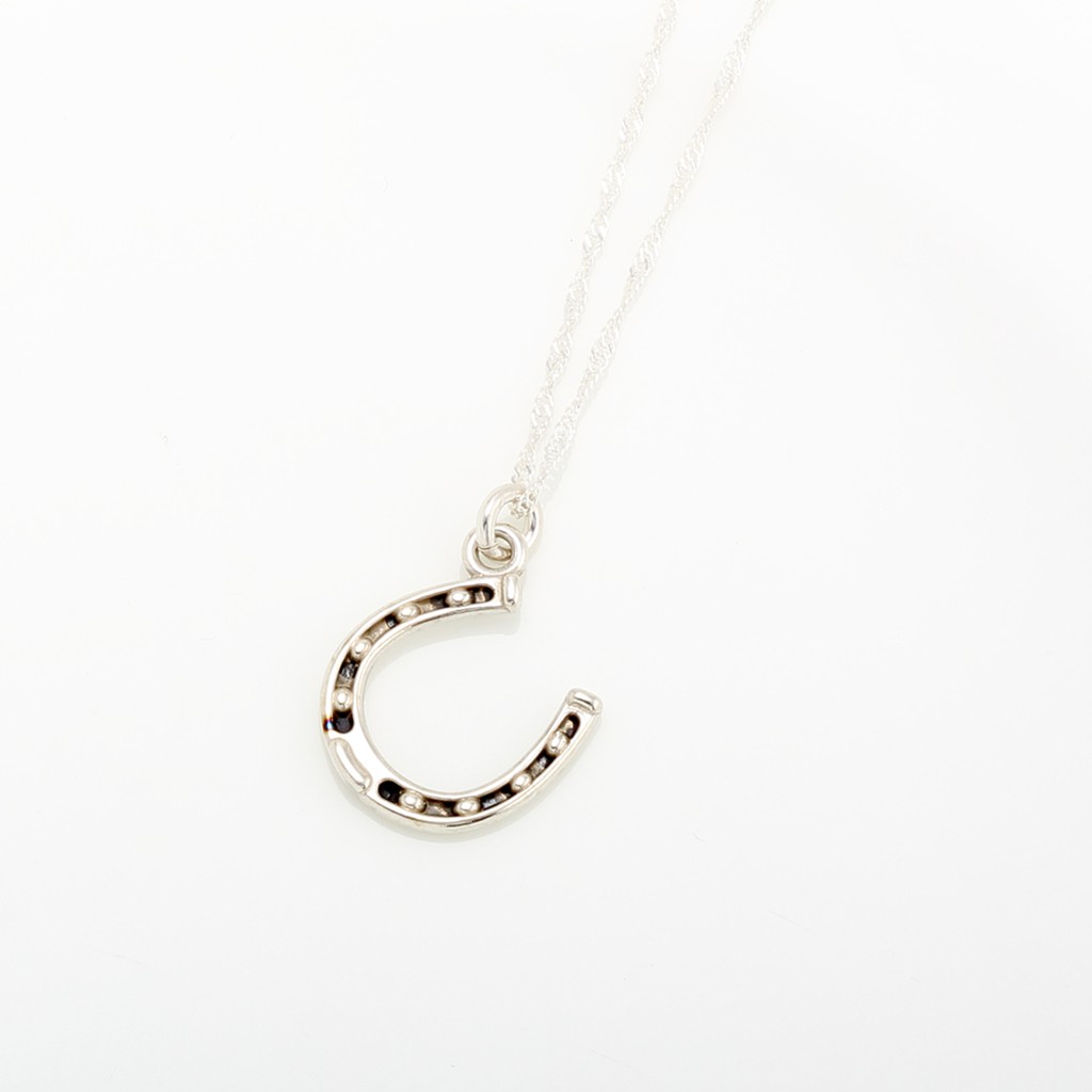 【Angel & Me】Lucky horseshoe s925 sterling silver necklace Valentine day gift, , large