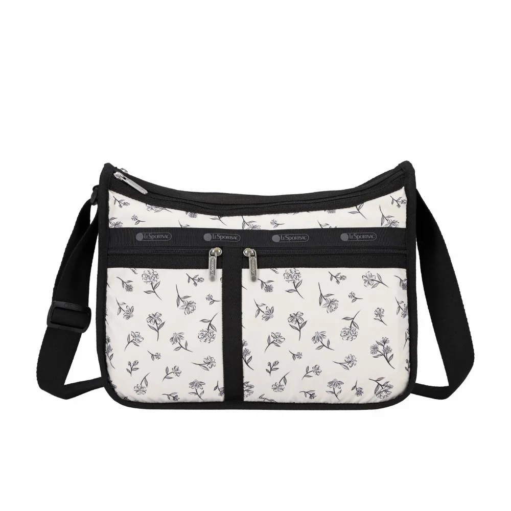 Lesportsac Deluxe Everyday Bag 經典斜背包 側背包 通勤旅行包 女包 男包(素描花卉), , large
