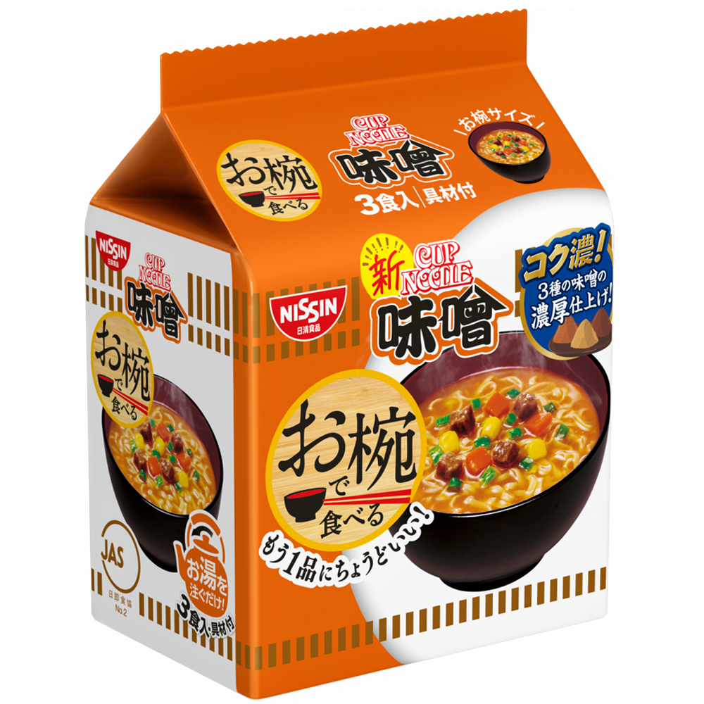 日清小碗麵3入-味噌風味, , large
