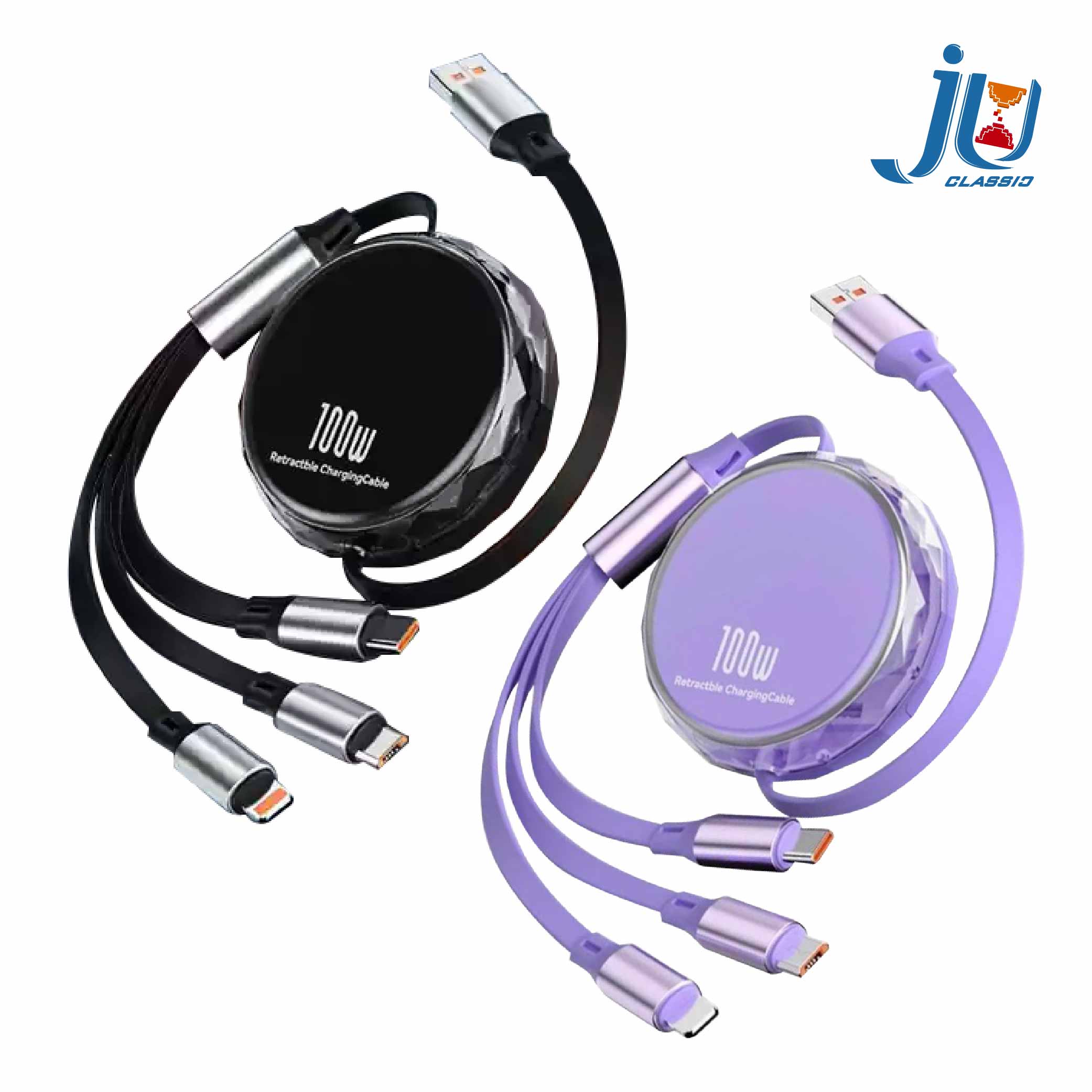 鉅玉經典｜伸縮三合一充電線 EDS-J932, , large