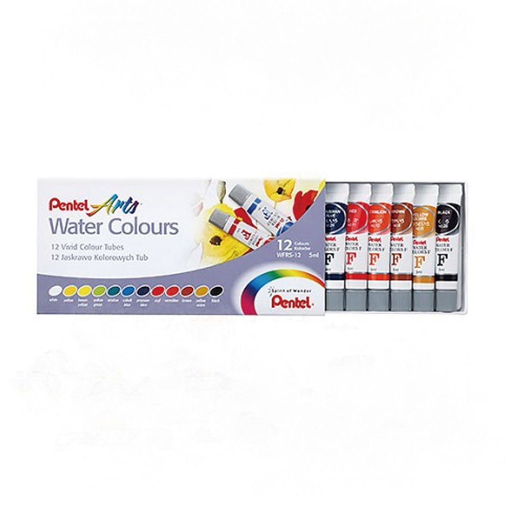 【Pentel 飛龍】積層軟管水彩12色 /盒 WFRS-12T, , large