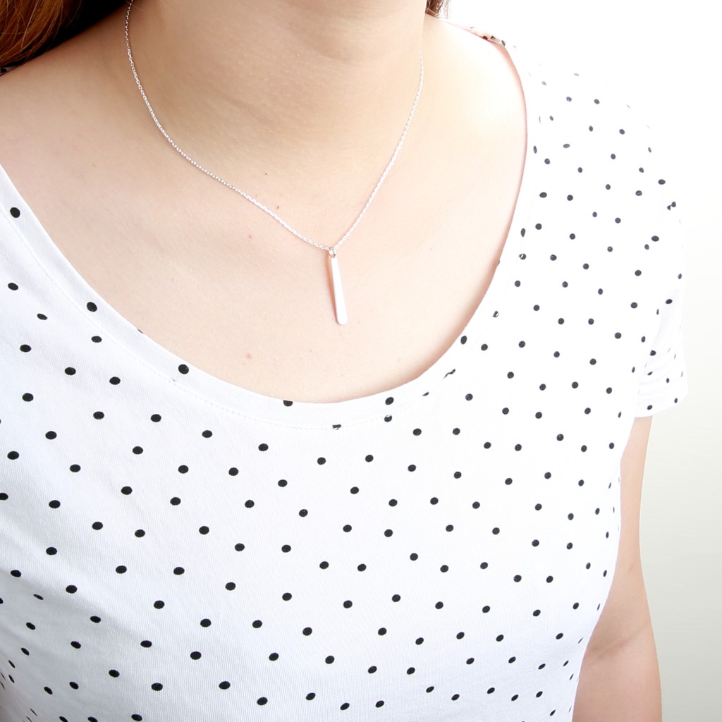 【Angel & Me】Simple Stick Bar s925 sterling silver necklace Birthday gift, , large