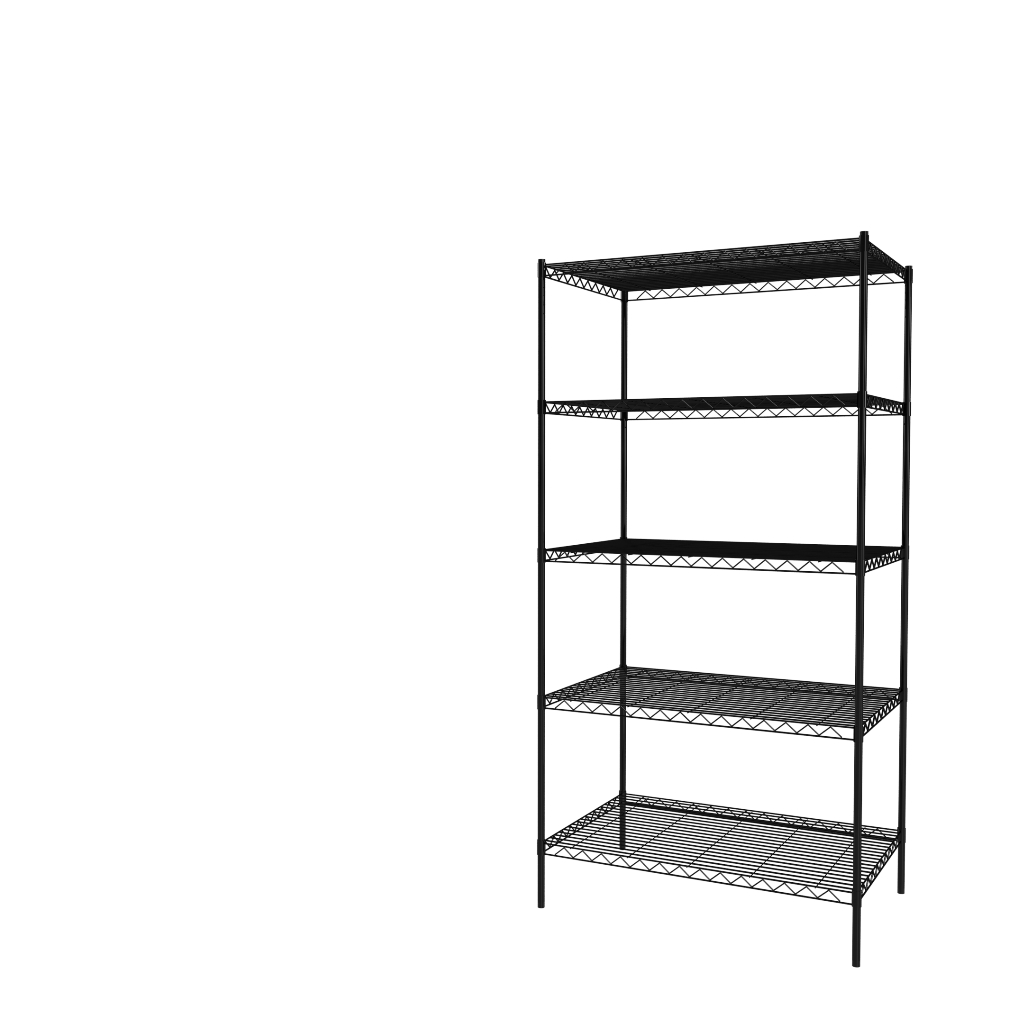 KIWISH 90x60x210cm Black 5-Tier Wire Shelving Unit | Heavy Duty Metal Storage Rack | Made in Taiwan, Free Shipping, , large