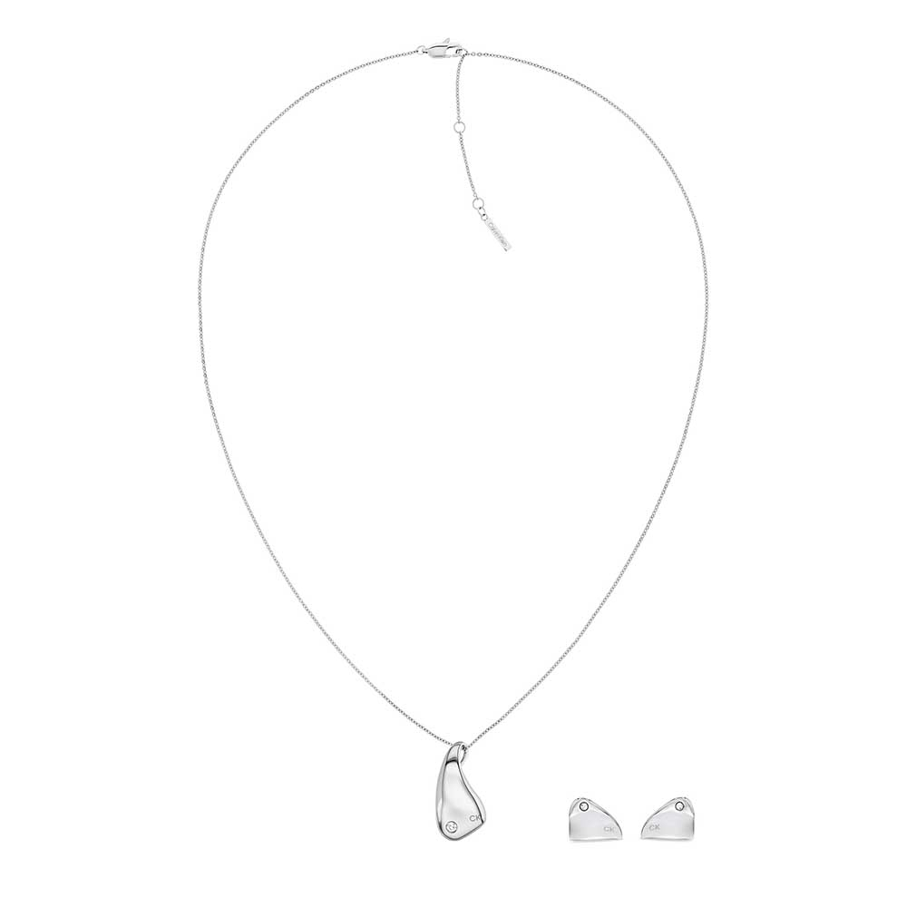 Calvin Klein CK Cherished 水晶裝飾耳環項鍊組 生日送禮推薦 35700016, , large
