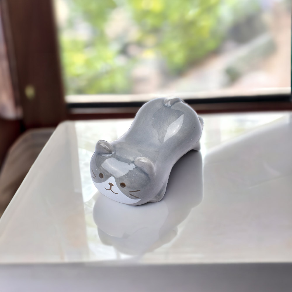 japanese-ceramic-cat-chopstick-rest, , large