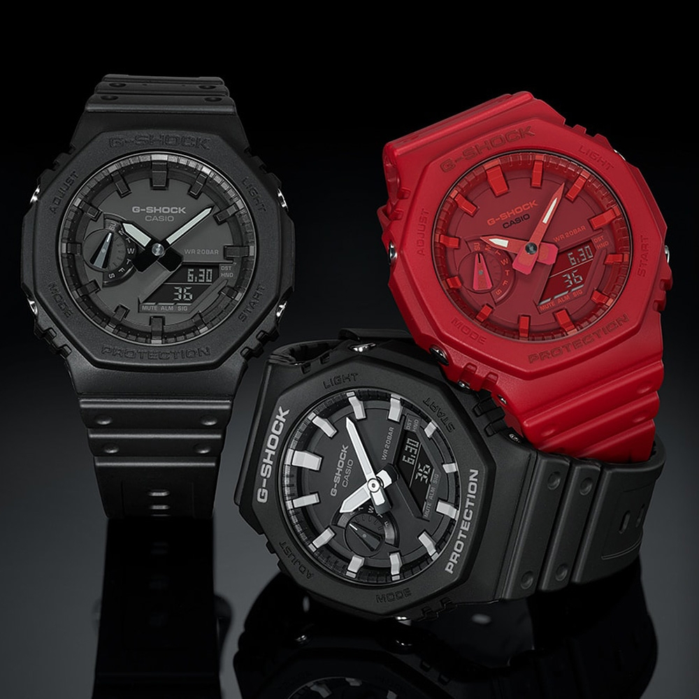 CASIO 卡西歐 G-SHOCK 八角 雙顯 電子錶 GA-2100-1A, , large