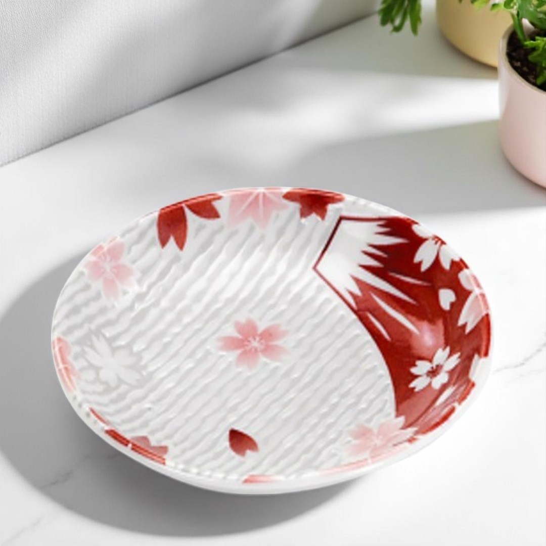 Minoyaki 7.0" Plate &ndash; Mt. Fuji Design, , large