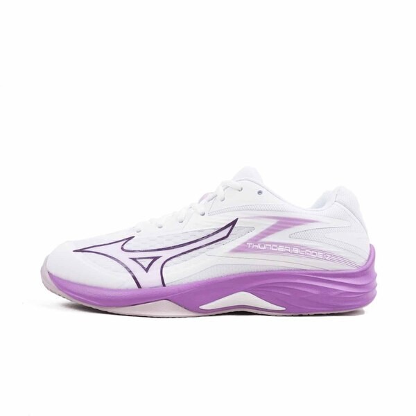Mizuno Thunder Blade Z 女 排球鞋 室內運動鞋 基本款 美津濃 白 紫 [V1GC237010], , large