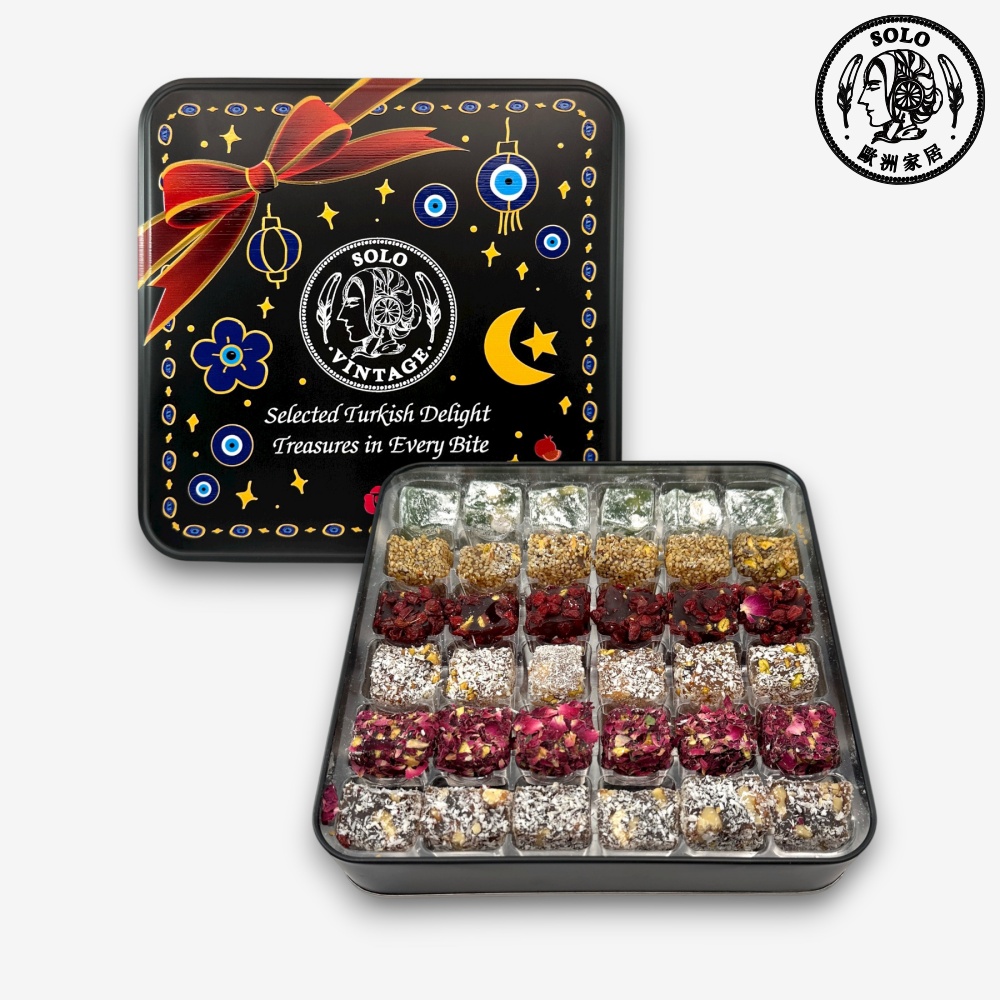 【SOLO歐洲家居】土耳其綜合風味軟糖 鐵盒 禮盒 天然原料 土耳其製作 600克, , large