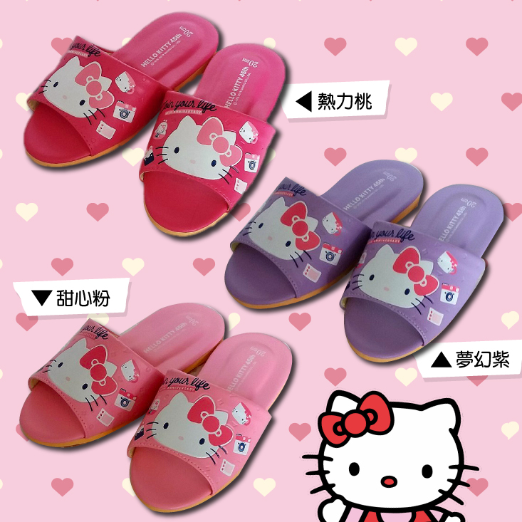 [eShoes] HELLO KITTY Indoor Leather Slippers Pink M (25CM), , large