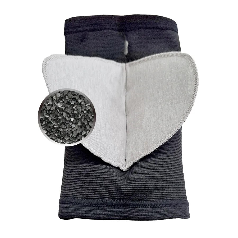 Bamboo Charcoal Granule Knee Strap (Black, Size S) &ndash; Single Piece, , large