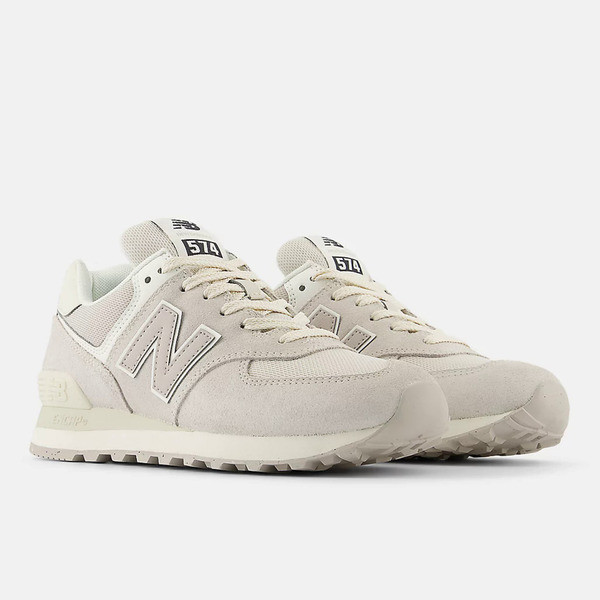 Kixpress-New Balance 女 休閒鞋 運動 經典 復古 B楦 NB 574 緩震 麂皮 灰白 [WL574DQ2], , large