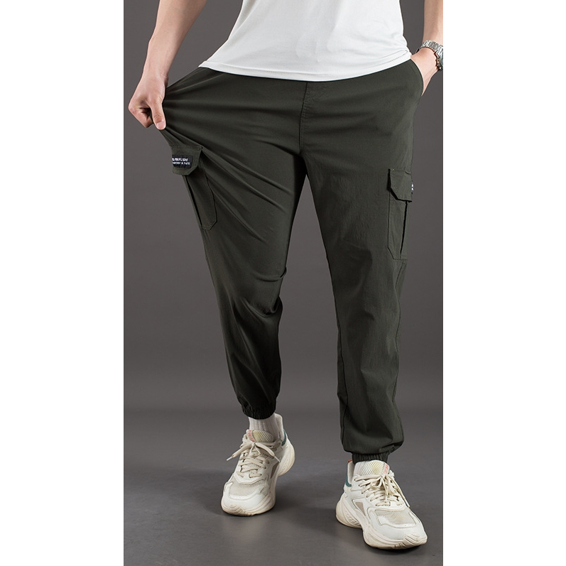 【億子洪】爆彈口袋工裝長褲 SGS認證通過 無拉鍊款 軍綠束腳-5XL【P5】, , large