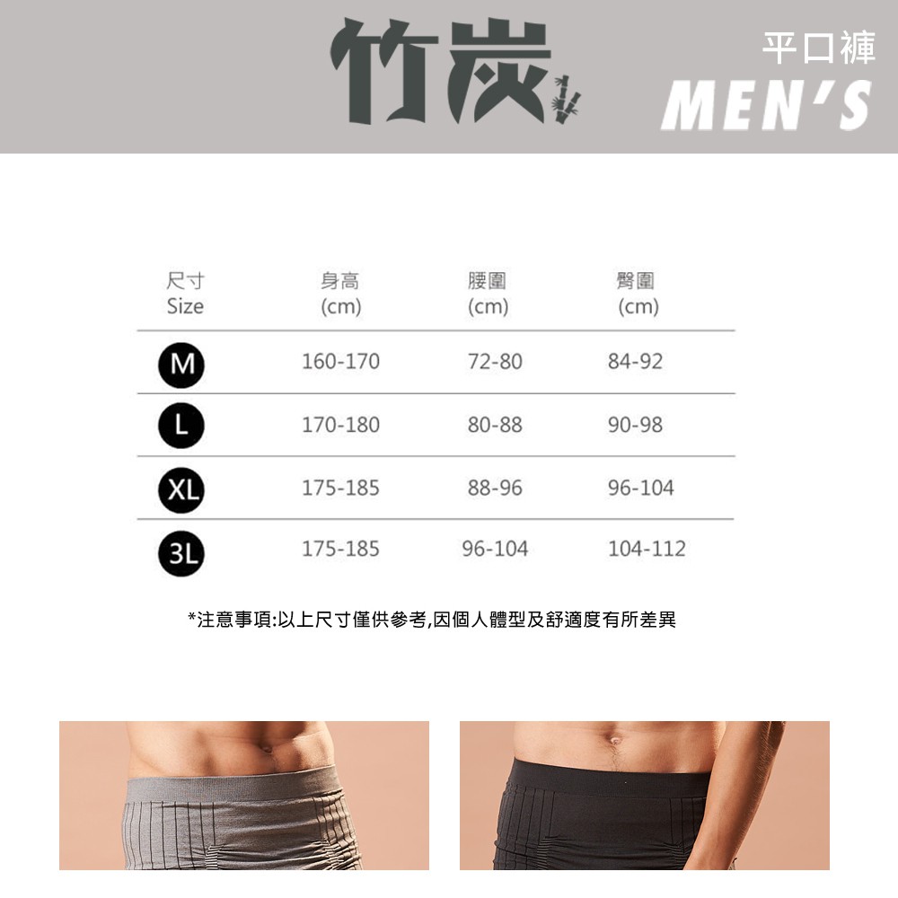 【現貨】MIT台灣製貝柔 竹炭纖維男內褲 平口褲 P8744, , large
