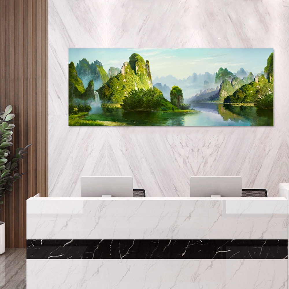 【御畫房】桂林山水 國家一級畫師手繪油畫60&times;120cm(VF-42), , large