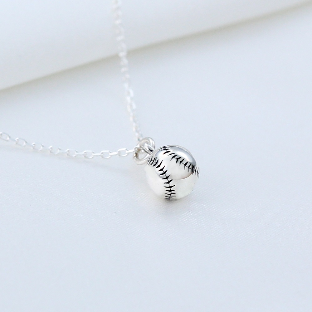 【Angel & Me】Baseball sport s925 sterling silver necklace Birthday gift, , large