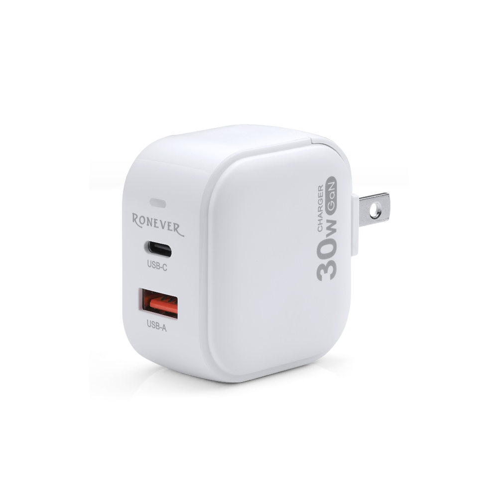 [RONEVER] 30W氮化鎵GaN雙孔充電器 DE055-1 白, , large
