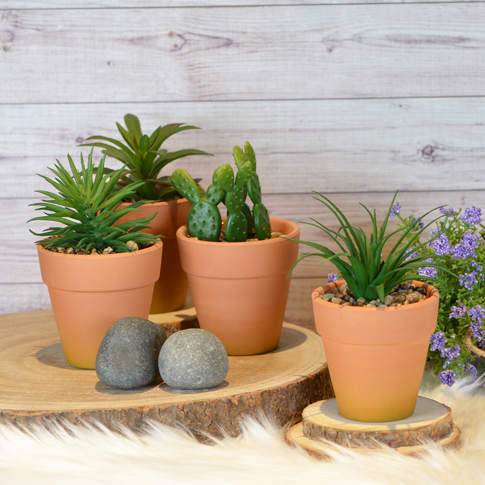 【YU Living】迷你人造陶盆植物四件組 仿真人造植物盆栽, , large