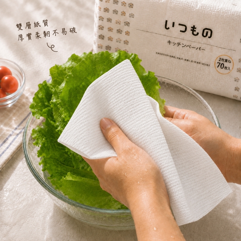 〔本野有限公司〕日本服部製紙廚房紙巾70抽 -4入組, , large