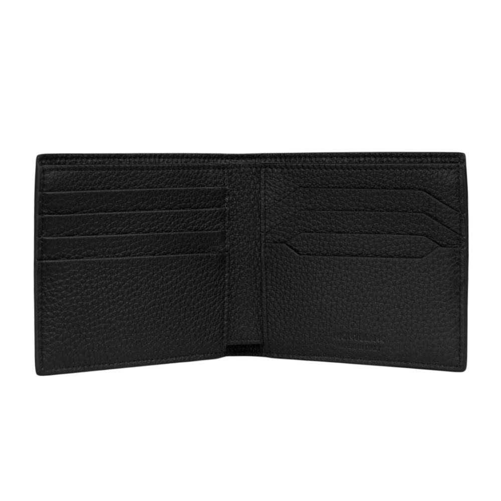 Montblanc 萬寶龍 粒面牛皮對開8卡短夾/黑色, , large