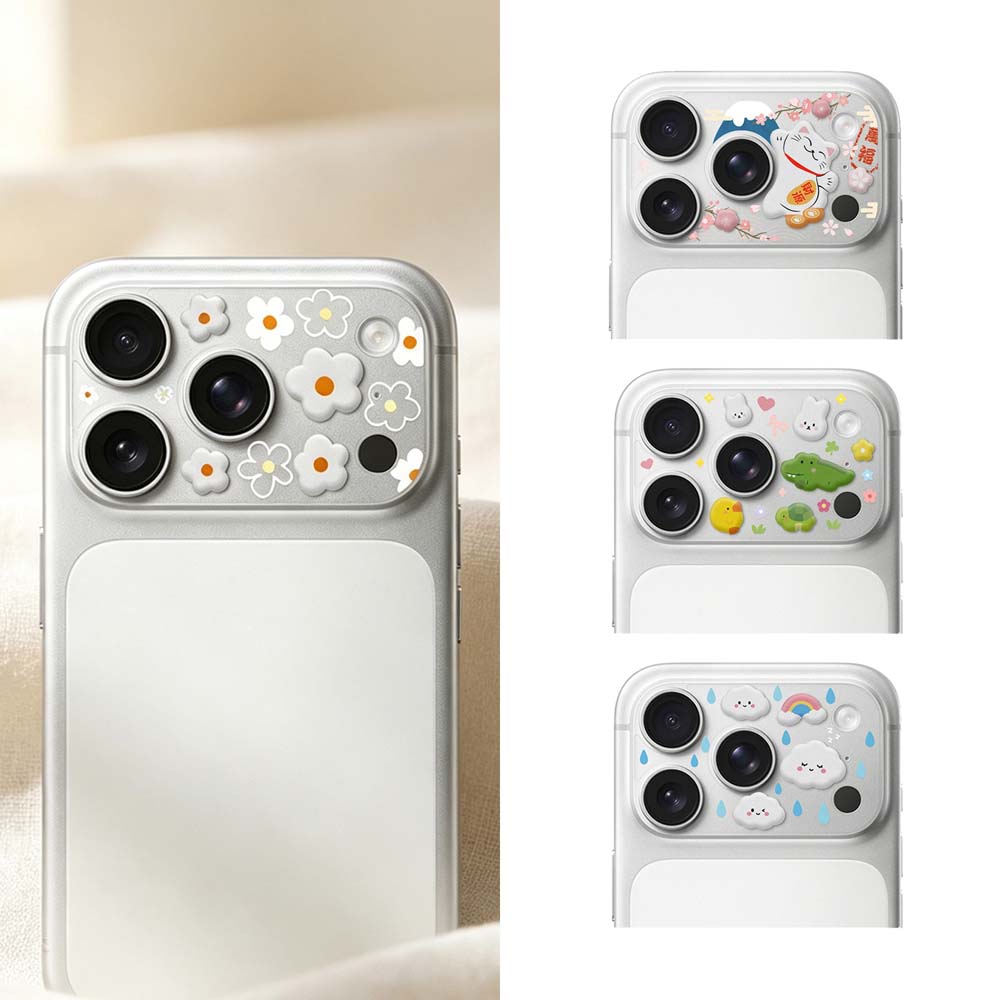 【山水之寶】iPhone18Pro/18ProMax/17Pro/17ProMax泡泡貼系列 彩繪鏡頭底座貼 鏡頭底座膜iCCUPY, , large