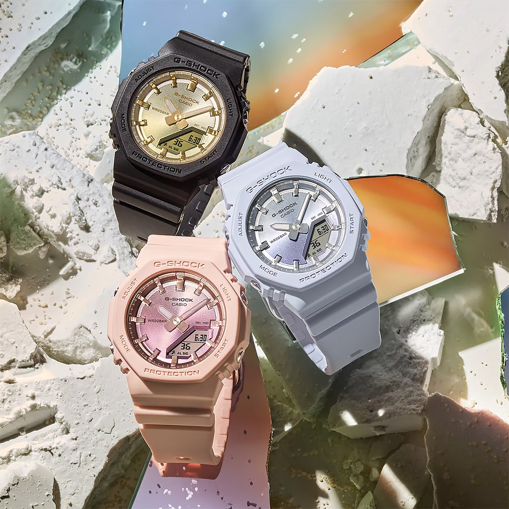 CASIO 卡西歐 G-SHOCK 粉紅漸層 八角 手錶 女錶 GMA-P2100SG-4A, , large