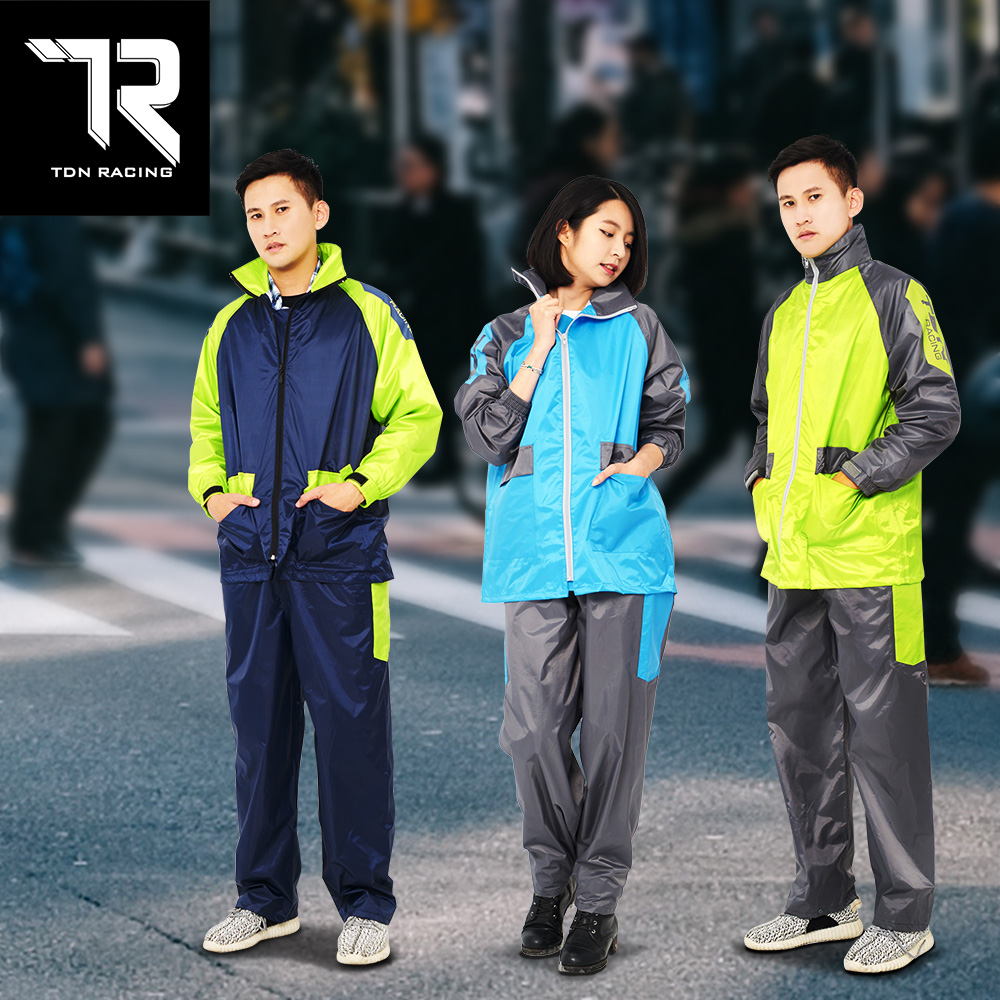 [TDN] Fengxing Racing Two-Piece Raincoat (Sports Raincoat ES4302) Fluorescent Green Size XL, , large