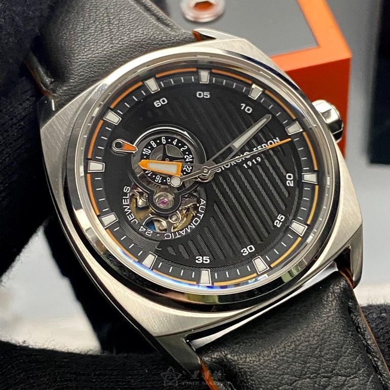 [星晴錶業]GiorgioFedon1919手錶,42mm,GF00092黑色錶面銀錶殼深黑色真皮皮革錶帶款, , large