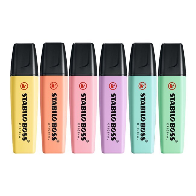【德國天鵝STABILO】BOSS ORIGINAL Pastel 波士馬卡龍色經典螢光筆 4色-ST70/4-3, , large