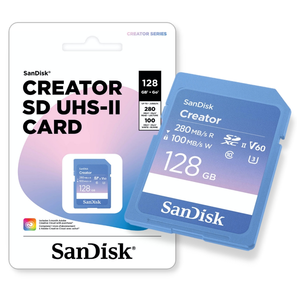 【SanDisk】Creator 128G UHS-II SDXC U3 V60 C10 記憶卡, , large