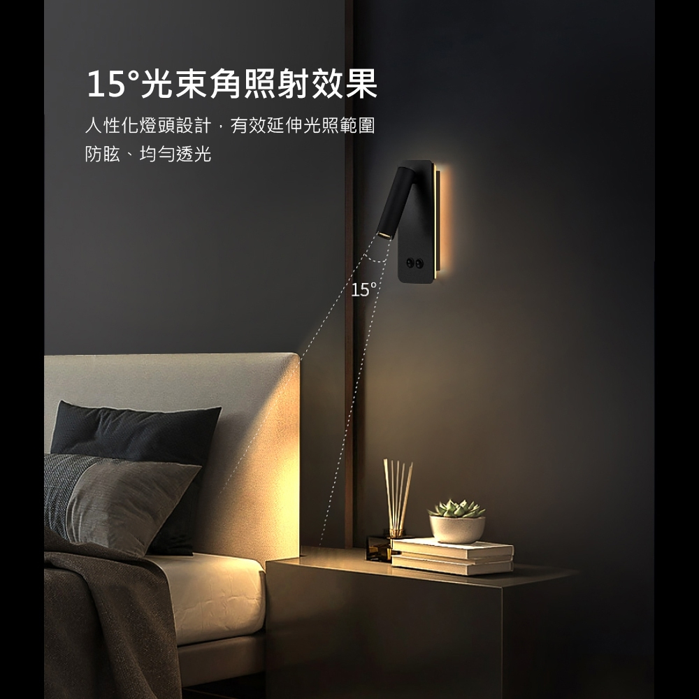 【H&R安室家】 達拉斯LED壁燈 ZA0191, 黑色, large