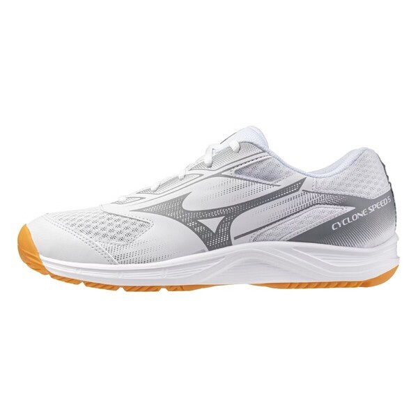 Mizuno Cyclone Speed 5 男女 排球鞋 室內運動 穩定 包覆 美津濃 白銀 [V1GA258056], , large
