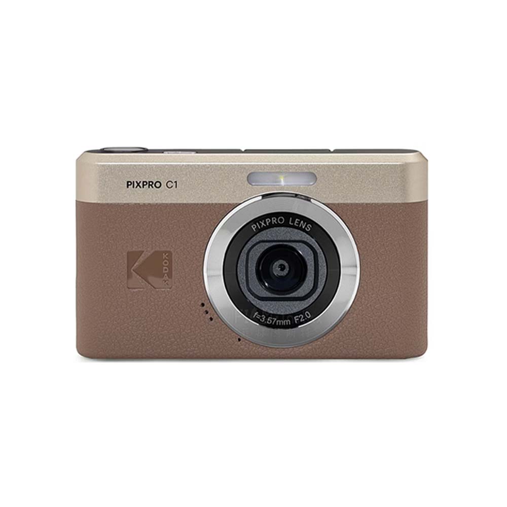 [KODAK] PIXPRO C1 翻轉螢幕數位相機-棕色公司貨, , large