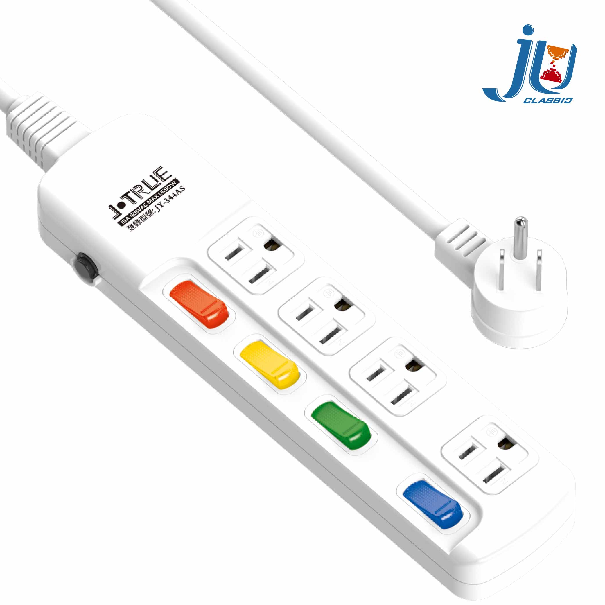鉅玉經典｜Four-opening, four-pin extension cable JY-344AS-6, , large