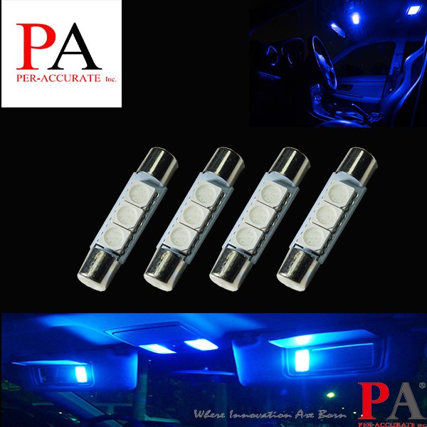【PA LED】Ford Kuga 保險絲型 28MM 29MM 3晶 SMD LED 白光 暖白光 藍光 化妝燈, , large