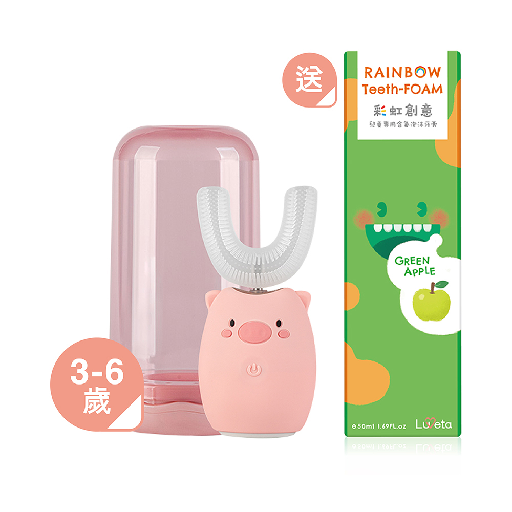 Luveta Smart U-type Toothbrush Pink pig /Age 3-6, , large