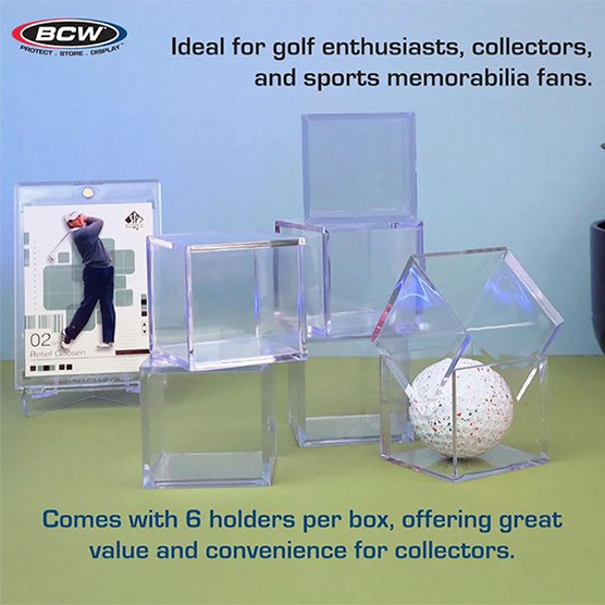 BCW Golf Ball Display Cases &ndash; 6 Pack Acrylic Boxes, , large