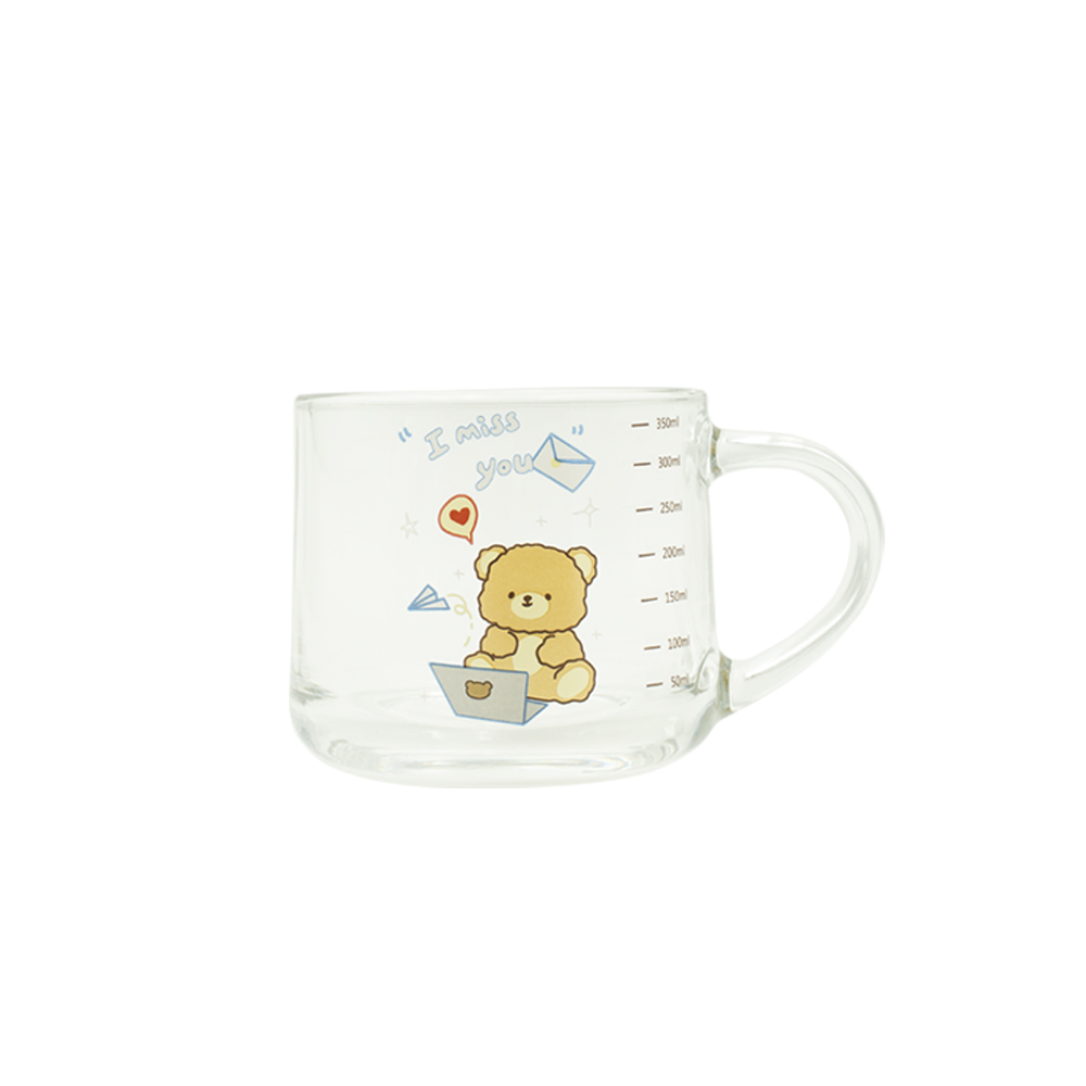 Cute glass mug 350ml, , large