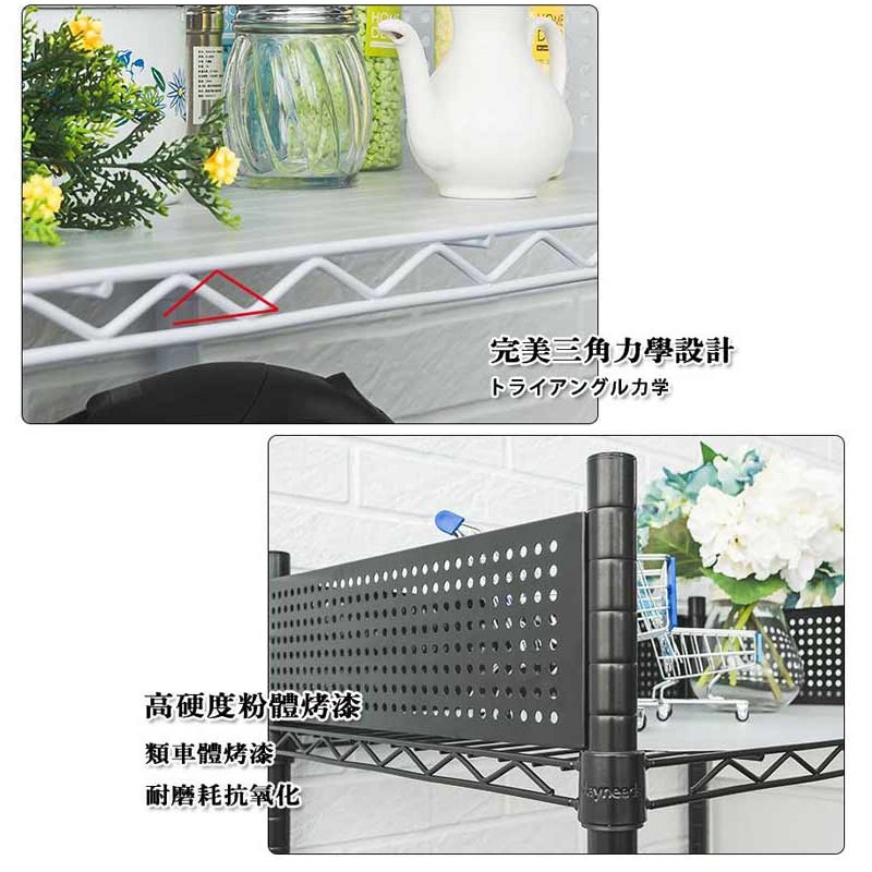 【Y HOUSE】60x45x100cm 廚房推車三層收納架(含圍籬組+透白PP板)-白色, , large