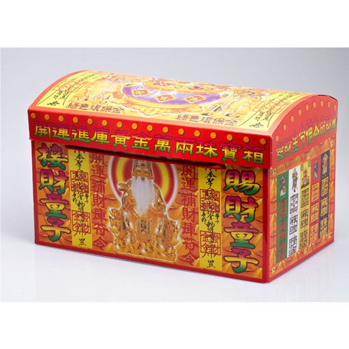 【金發財金紙】賜財補財庫黃金萬兩珠寶箱(金紙-萬寶箱系列 福德正神金+五路財神金), , large