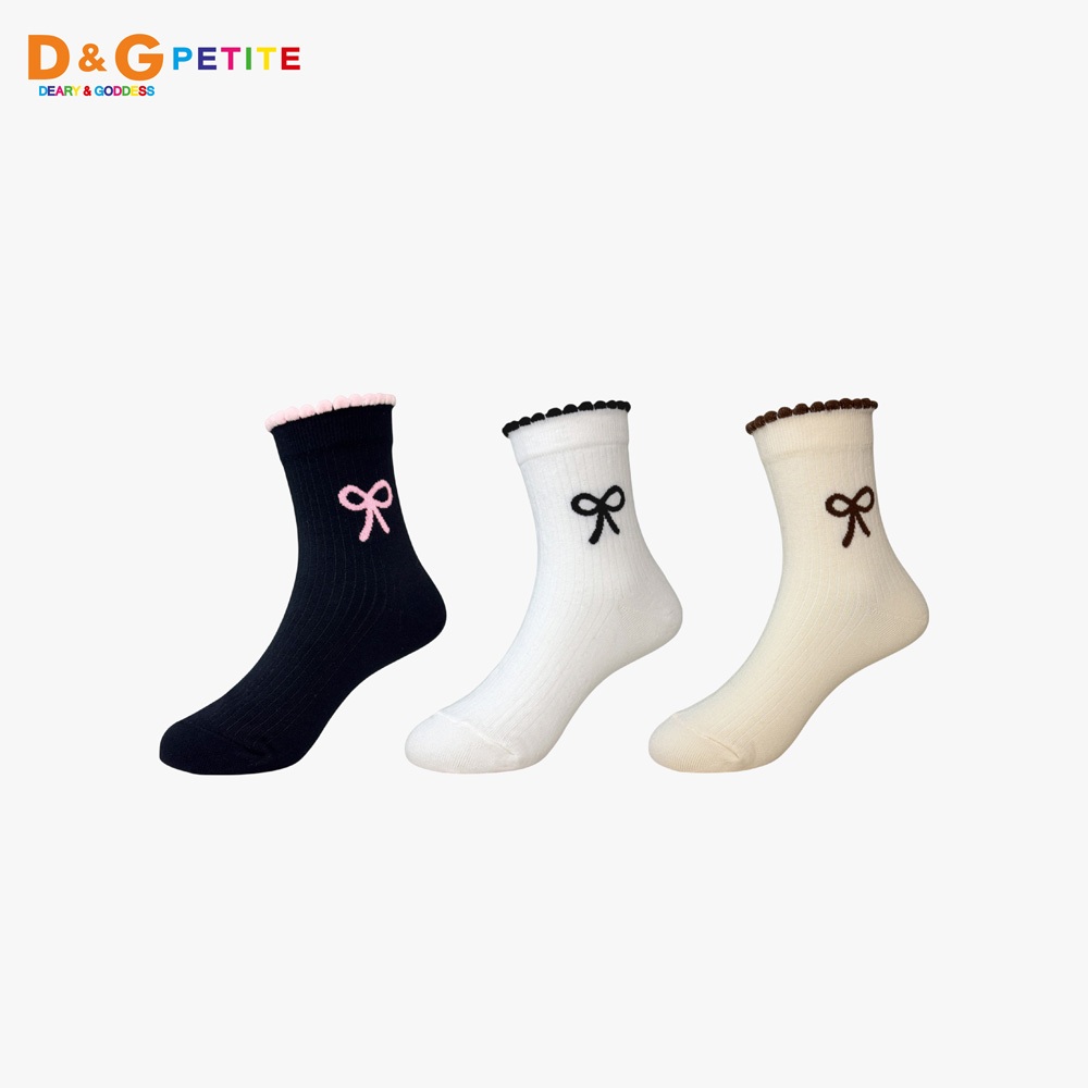 【D&G】花邊蝴蝶結童襪17-21cm-D601 短襪, , large