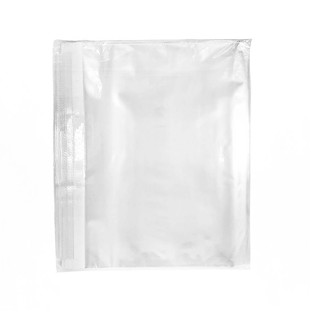 11孔內頁袋 透明內頁 透明資料袋 台灣製 一般厚約0.035mm 5包/組(適用A4文件、2.3.4孔夾), , large