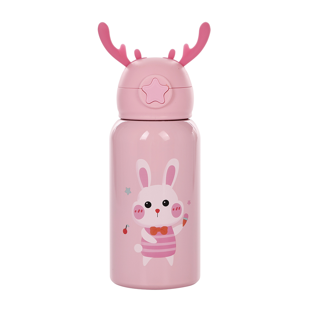 Straw thermos bottle, 兔子, large