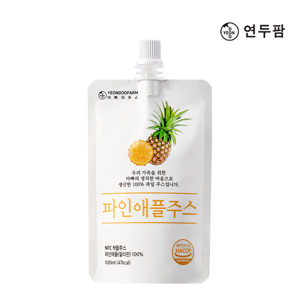 【韓國YEONDOOFARM妍杜農場】NFC 100% 鳳梨原汁 10入/散裝 贈保溫(冷)便當手提袋, , large