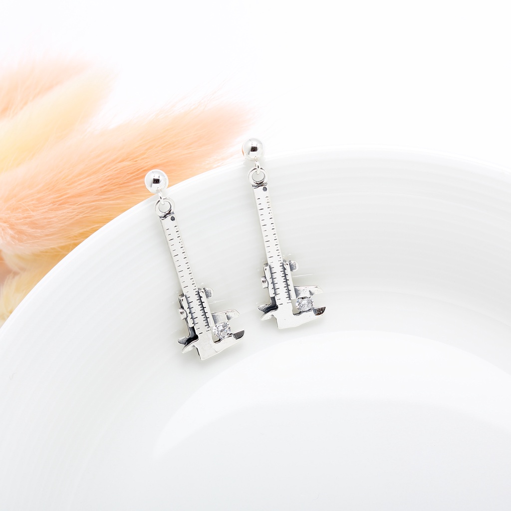 【Angel & Me】Calipers s925 sterling silver earrings (changeable ear clips) gift, , large