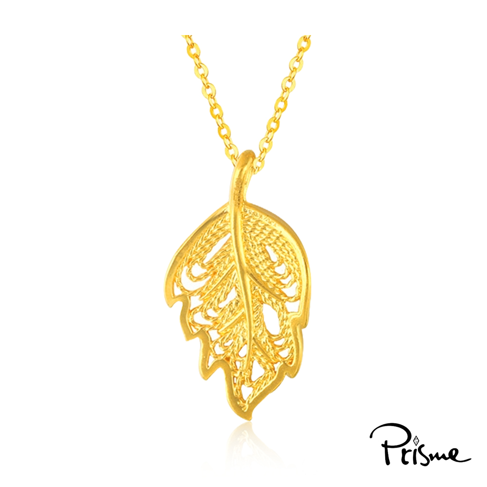 【Prisme Gold】黃金項鍊 金枝玉葉 鍊墜項鍊 (金重：約0.08錢&plusmn;0.03), , large