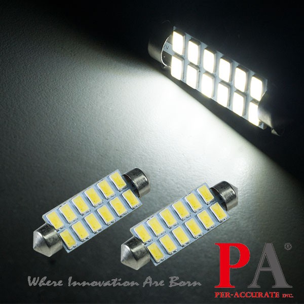 【PA LED】好亮 雙尖 41MM 12晶 5630 SMD LED 超白光 室內燈 閱讀燈 化妝燈 牌照燈 行李箱燈, , large