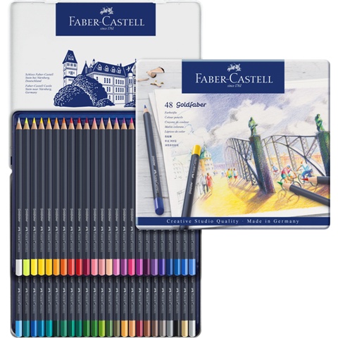 Faber-Castell輝柏 GOLDFABER油性色鉛筆(鐵盒)-48色, , large