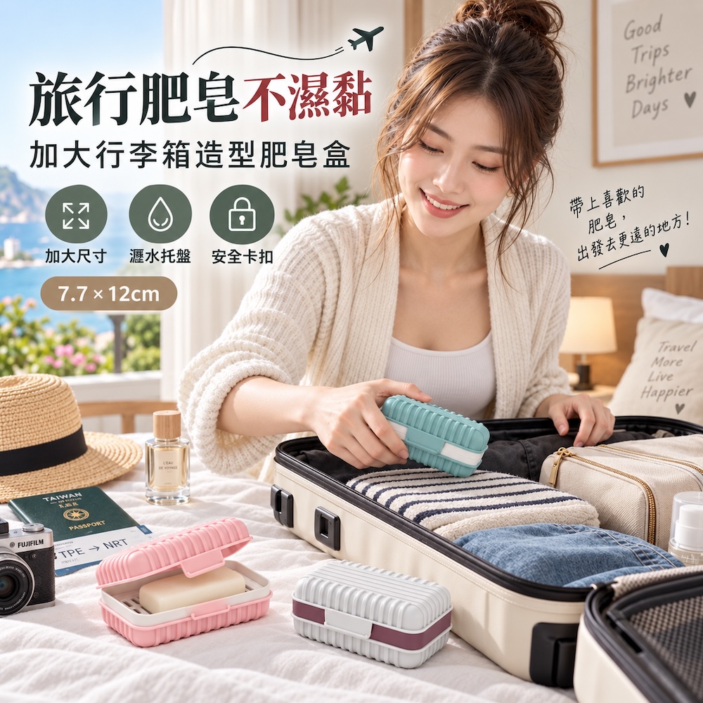 旅行皂盒 【3色可選】 行李箱肥皂盒 瀝水肥皂盒 隨身 密封防漏 不軟爛 加大尺寸 出國旅遊 露營必備 外宿族 學生宿舍, , large