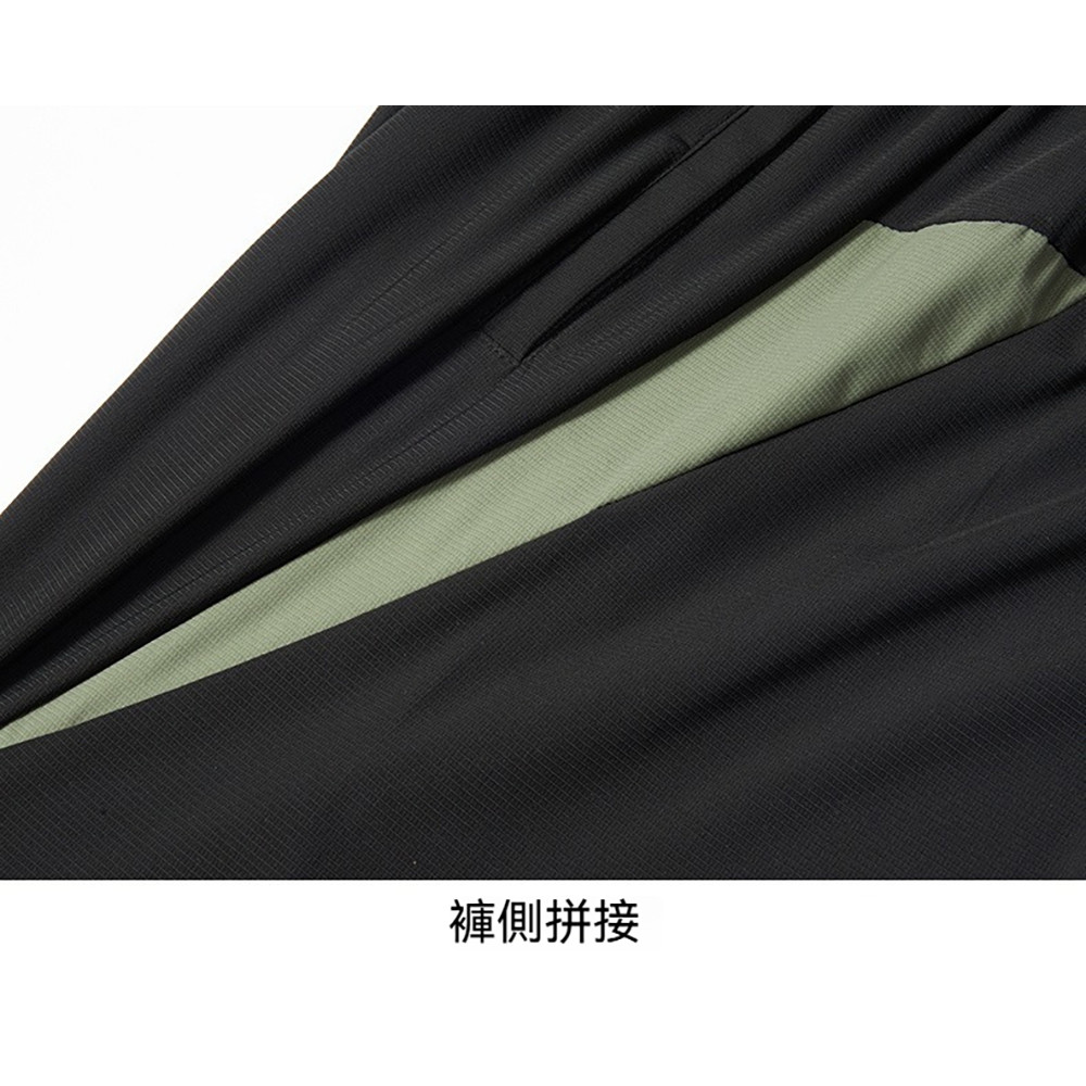 現貨 大尺碼 高品質 冰絲 配色 涼感 排汗 五分褲-黑/卡其-0205585, , large